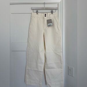 Everlane Bone Twill Wide Leg Pants